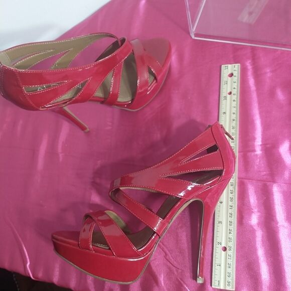 Aldo Women's SZ 8.5 Red Platform Stiletto Heels Size EU 39 . - Picture 8 of 11